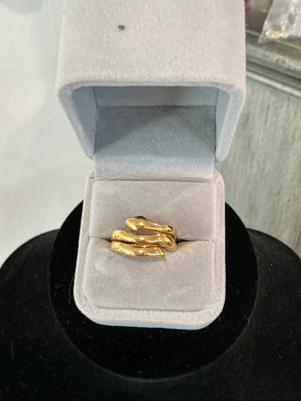 Gold Wave Stackable Ring - Women Jewelry